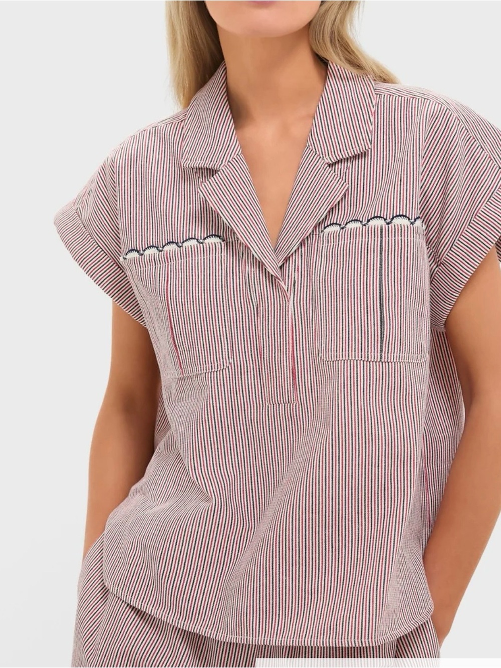 TUCKERNUCK Red and Blue Stripe Scottie Shirt